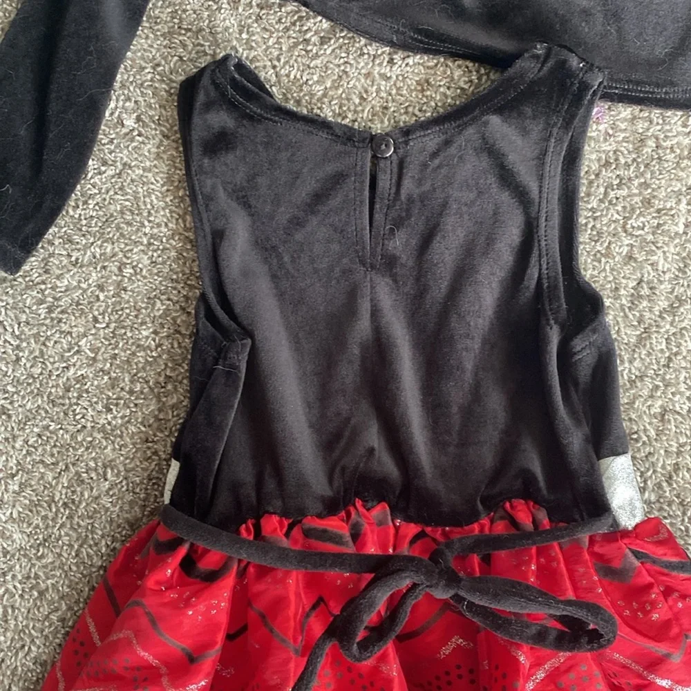 Youngland Girls Holiday Black & Red Sleeveless Dress w/ Shrug, size 7
